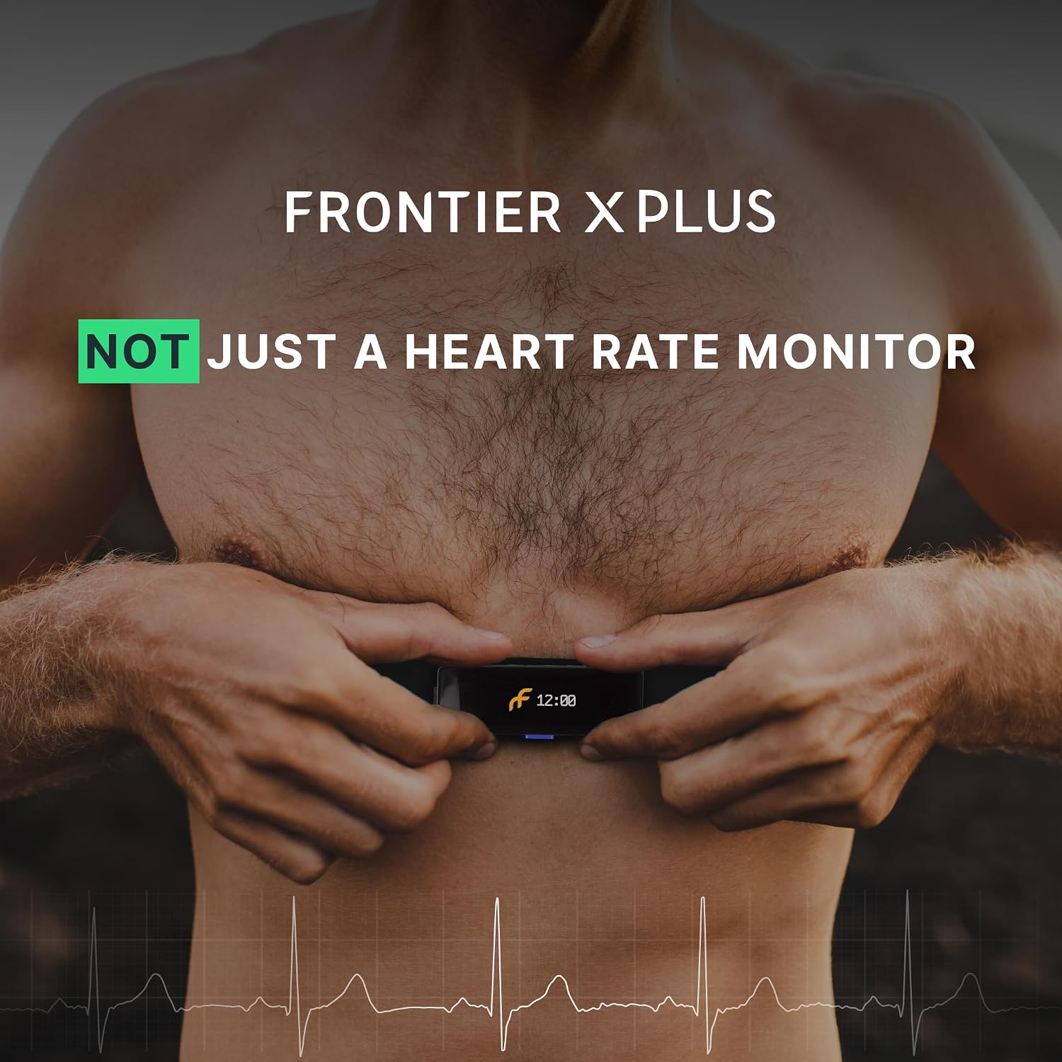 Frontier X Plus Continuous Heart Monitoring Device for Home Heart Monitoring | Wireless Portable Heart Rate Monitor | Adhesive-Free & Rechargeable