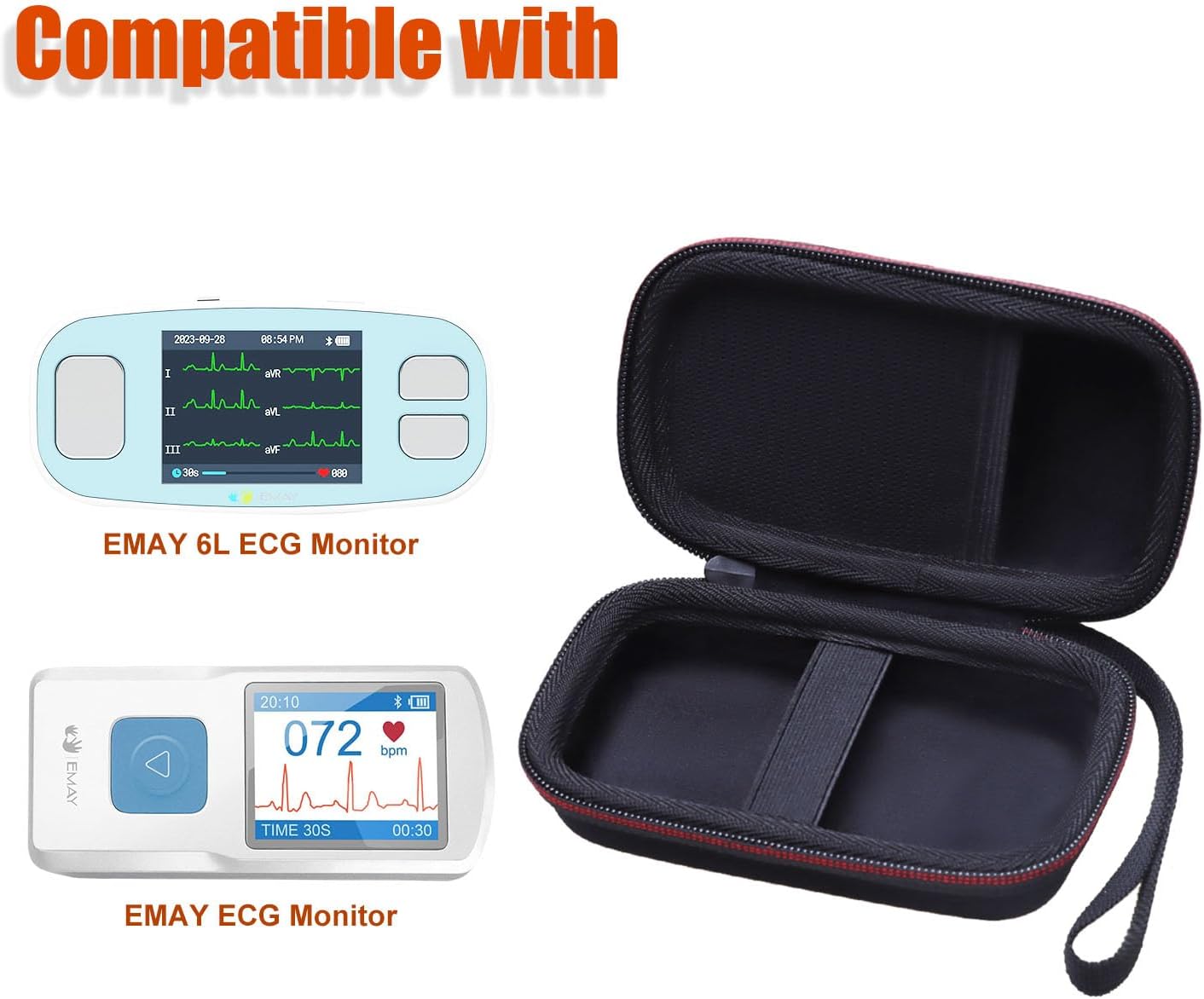 LTGEM Hard Case Compatible with EMAY 6L Portable ECG Monitor (Case Only)